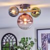Chehalis ceiling light, globe light gold, black, 3-light sources