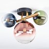 Chehalis ceiling light, globe light gold, black, 3-light sources