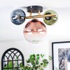 Chehalis ceiling light, globe light gold, black, 3-light sources