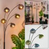 Gastor globe light, floor lamp blue, chrome, green, clear, Smoke-coloured, 5-light sources