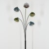 Gastor globe light, floor lamp blue, chrome, green, clear, Smoke-coloured, 5-light sources