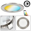 Finsrud ceiling light, recessed light LED matt nickel, 3-light sources