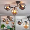 Gastor ceiling light, globe light Amber, Smoke-coloured, 3-light sources