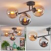 Gastor ceiling light, globe light Amber, Smoke-coloured, 3-light sources