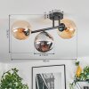 Gastor ceiling light, globe light Amber, Smoke-coloured, 3-light sources