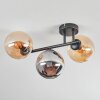 Gastor ceiling light, globe light Amber, Smoke-coloured, 3-light sources