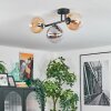 Gastor ceiling light, globe light Amber, clear, Smoke-coloured, 3-light sources