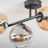 Gastor ceiling light, globe light Amber, clear, Smoke-coloured, 3-light sources