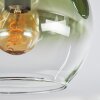 Koyoto ceiling light, globe light blue, green, clear, coppery, 3-light sources