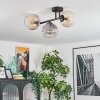 Koyoto ceiling light, globe light Amber, clear, Smoke-coloured, 3-light sources