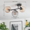 Koyoto ceiling light, globe light Amber, clear, Smoke-coloured, 3-light sources