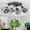 Ripoll ceiling light, globe light Smoke-coloured, 4-light sources