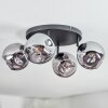 Ripoll ceiling light, globe light Smoke-coloured, 4-light sources