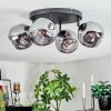 Ripoll ceiling light, globe light Smoke-coloured, 4-light sources