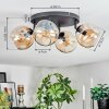 Ripoll ceiling light, globe light Amber, 4-light sources