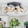 Ripoll ceiling light, globe light Amber, clear, 4-light sources