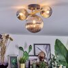Chehalis ceiling light, globe light gold, black, 3-light sources