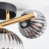 Chehalis ceiling light, globe light gold, black, 3-light sources