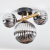 Chehalis ceiling light, globe light gold, black, 3-light sources