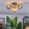 Chehalis ceiling light, globe light gold, black, 3-light sources