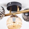 Chehalis ceiling light, globe light gold, black, 3-light sources
