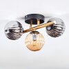 Chehalis ceiling light, globe light gold, black, 3-light sources
