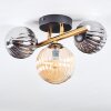 Chehalis ceiling light, globe light gold, black, 3-light sources