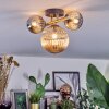 Chehalis ceiling light, globe light gold, black, 3-light sources