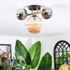 Chehalis ceiling light, globe light gold, black, 3-light sources