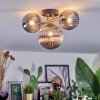 Chehalis ceiling light, globe light gold, black, 3-light sources