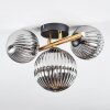 Chehalis ceiling light, globe light gold, black, 3-light sources