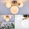 Chehalis ceiling light, globe light gold, black, 3-light sources