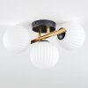 Chehalis ceiling light, globe light gold, black, 3-light sources