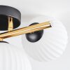 Chehalis ceiling light, globe light gold, black, 3-light sources
