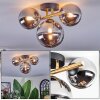 Chehalis ceiling light, globe light gold, black, 3-light sources