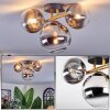Chehalis ceiling light, globe light gold, black, 3-light sources