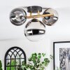 Chehalis ceiling light, globe light gold, black, 3-light sources