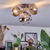 Chehalis ceiling light, globe light gold, black, 3-light sources