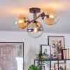 Gastor ceiling light, globe light Amber, clear, Smoke-coloured, 3-light sources