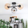 Gastor ceiling light, globe light Amber, clear, Smoke-coloured, 3-light sources
