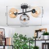 Gastor ceiling light, globe light Amber, clear, Smoke-coloured, 3-light sources