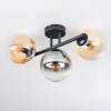 Gastor ceiling light, globe light Amber, clear, Smoke-coloured, 3-light sources