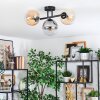 Gastor ceiling light, globe light Amber, clear, Smoke-coloured, 3-light sources