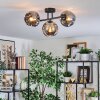 Ripoll ceiling light, globe light Smoke-coloured, 3-light sources