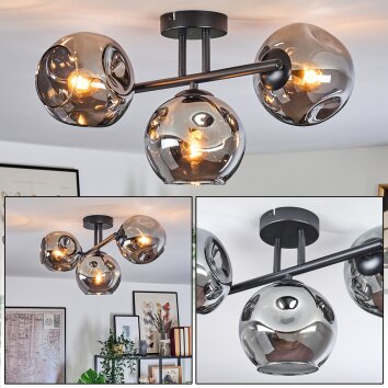 Ripoll ceiling light, globe light Smoke-coloured, 3-light sources