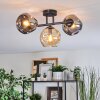 Ripoll ceiling light, globe light Amber, Smoke-coloured, 3-light sources