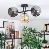Ripoll ceiling light, globe light Amber, Smoke-coloured, 3-light sources