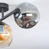 Ripoll ceiling light, globe light Amber, Smoke-coloured, 3-light sources