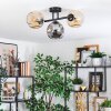 Ripoll ceiling light, globe light Amber, Smoke-coloured, 3-light sources