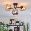Ripoll ceiling light, globe light Amber, Smoke-coloured, 3-light sources